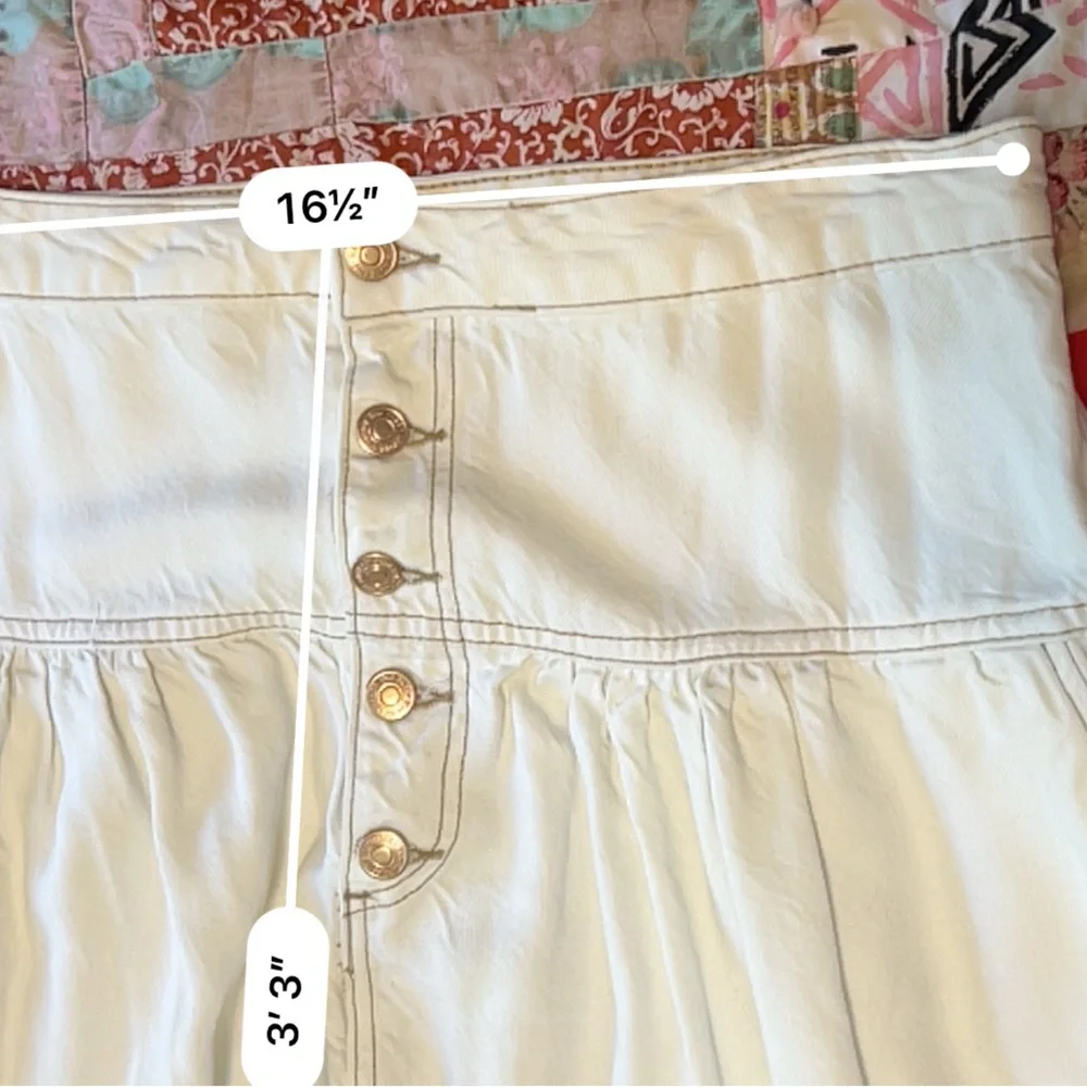 We The Free Dreamweaver Button-Front Cream Denim Maxi Skirt L - Picture 9 of 9